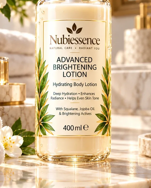 Advanced Brightening Lotion label close-up