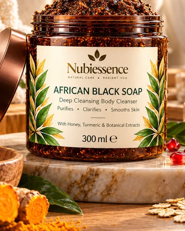 African Black Soap label close-up