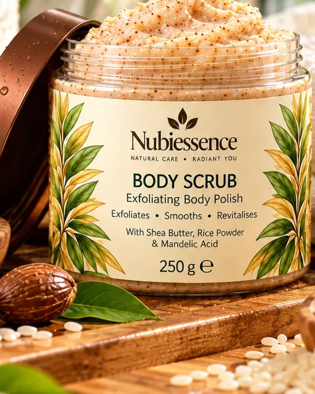 Exfoliating Body Scrub label close-up